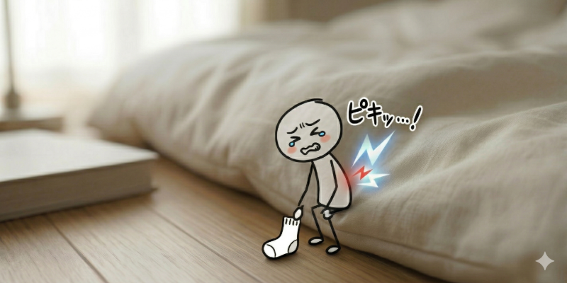 靴下を履こうとした瞬間、腰に激痛。人生初の腰痛に涙目な人